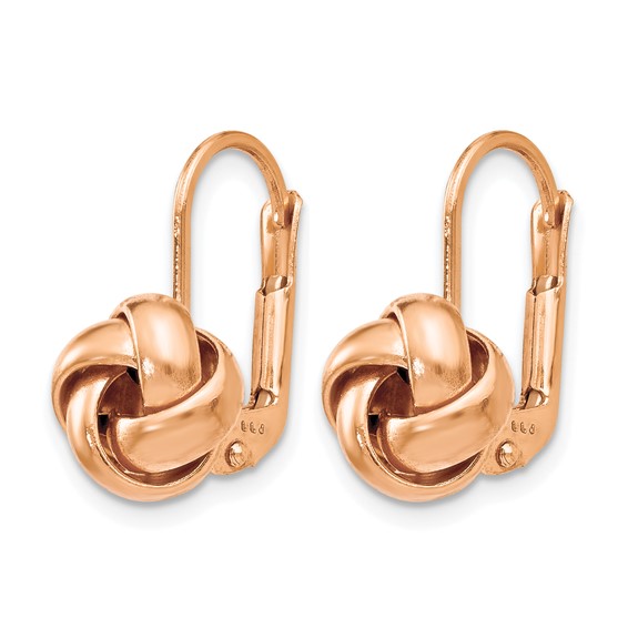 Leslie's 14K & Rose Gold Plated Polished Love Knot Leverback Earrings