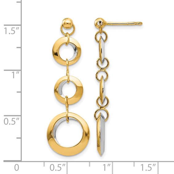 Leslie's 14K Two-tone Polished Circle Reversible Post Earrings