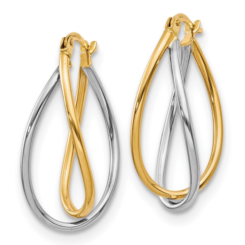 14K Two-tone Polished Fancy Earrings