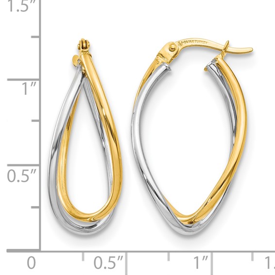 Leslie's Gold Polished Twist Hoop Earrings