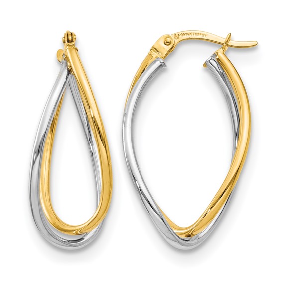 Leslie's Gold Polished Twist Hoop Earrings