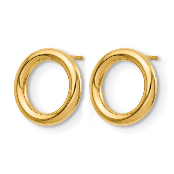 Leslie's 14K Polished Circle Post Earrings