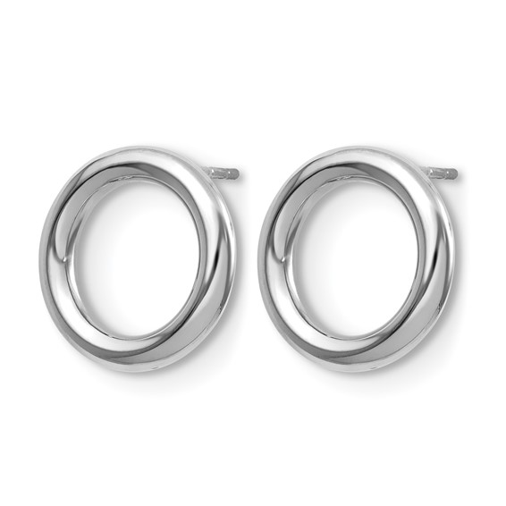 Leslie's 14K White Gold Polished Circle Post Earrings