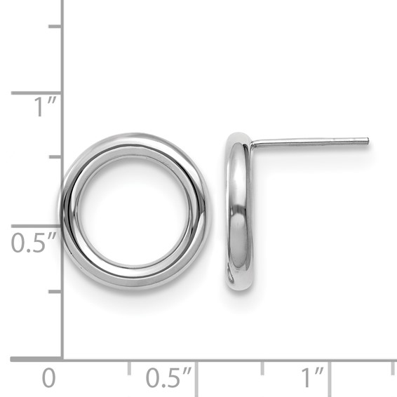 Leslie's 14K White Gold Polished Circle Post Earrings