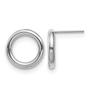Leslie's 14K White Gold Polished Circle Post Earrings