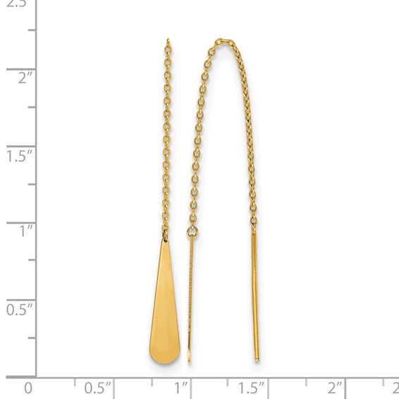 Leslie's 14K Polished Tear Drop Threader Earrings
