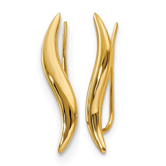 Leslie's Gold Polished Ear Climber Earrings