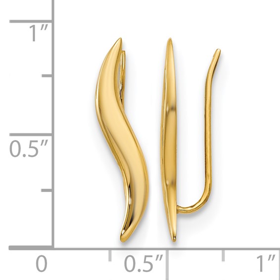 Leslie's Gold Polished Ear Climber Earrings