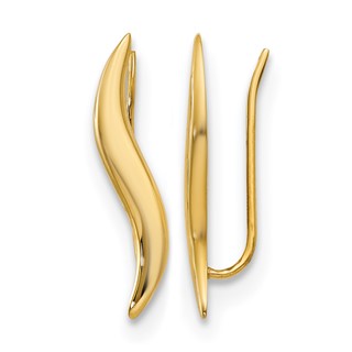 Leslie's Polished Fancy Ear Climber Earrings