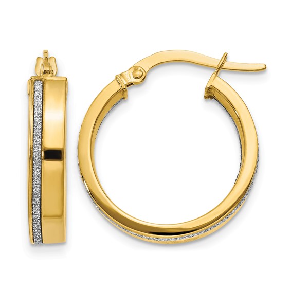 Leslie's Gold Polished Glimmer Hoop Earrings