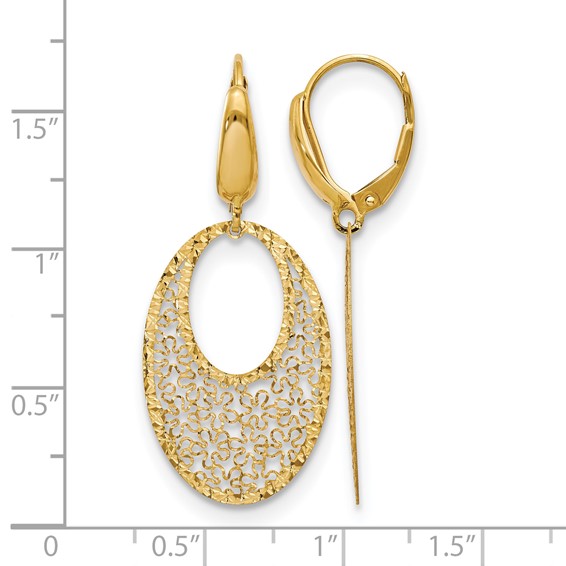 Leslie's Gold Polished Floral Dangle Earrings