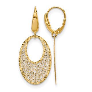 Leslie's Gold Polished Floral Dangle Earrings