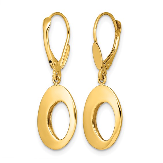 Leslie's 14K Polished Hollow Circles Leverback Earrings
