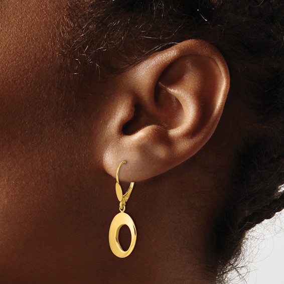Leslie's 14K Polished Hollow Circles Leverback Earrings