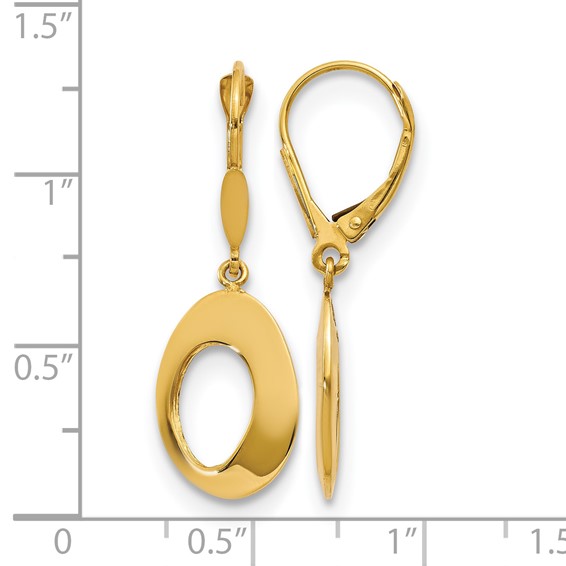 Leslie's 14K Polished Hollow Circles Leverback Earrings