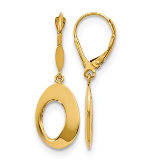 Leslie's 14K Polished Hollow Circles Leverback Earrings