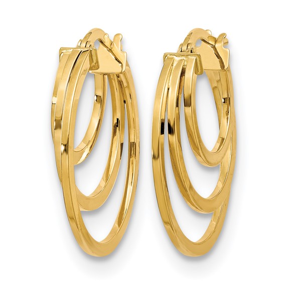 Leslie's 14K Polished Fancy 3 Hoop Earrings