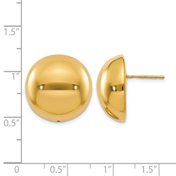 Leslie's 14K Polished Hollow Domed Post Earrings