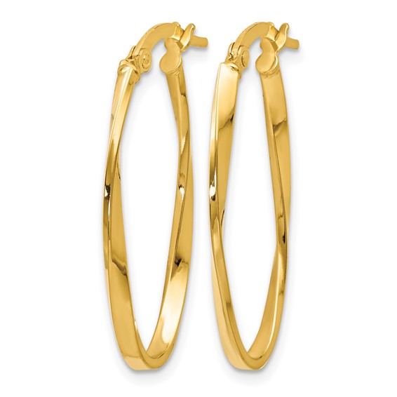 Leslie's Gold Polished Twist Hoop Earrings