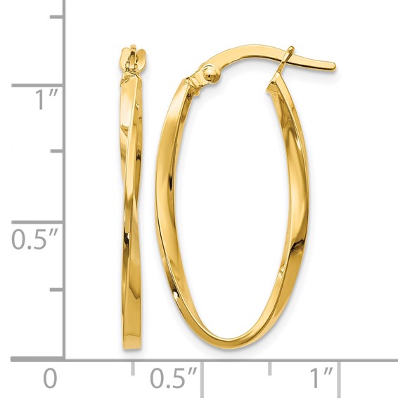 Leslie's Gold Polished Twist Hoop Earrings