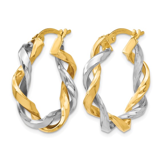 Leslie's 14K Two-tone Hoop Earrings