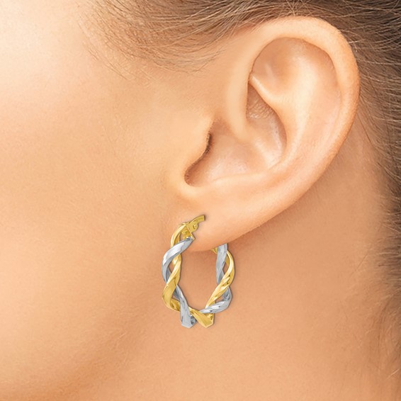 Leslie's 14K Two-tone Hoop Earrings