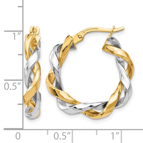 Leslie's 14K Two-tone Hoop Earrings