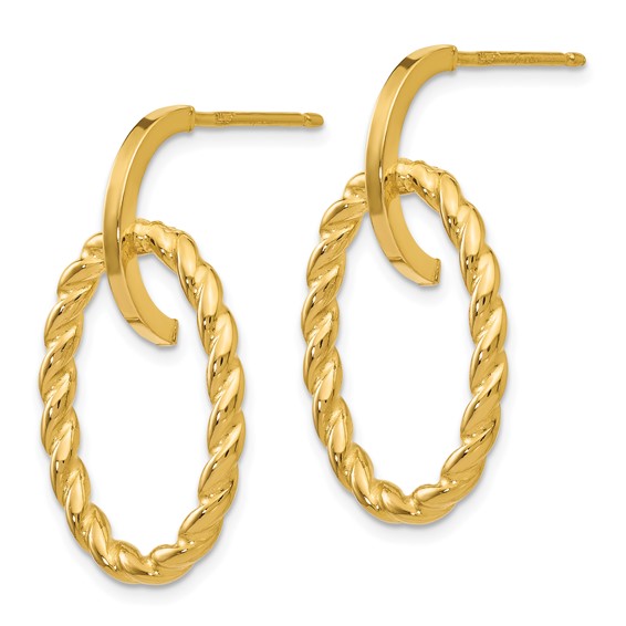 Leslie's 14K Polished Twisted Post Dangle Earrings