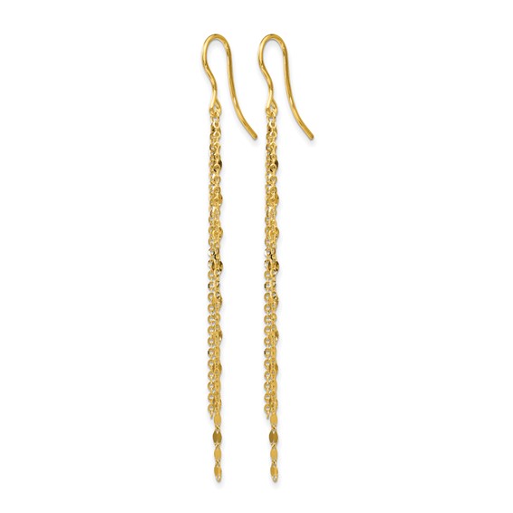Leslie's 14K Polished Tassel Dangle Shephard Hook Earrings