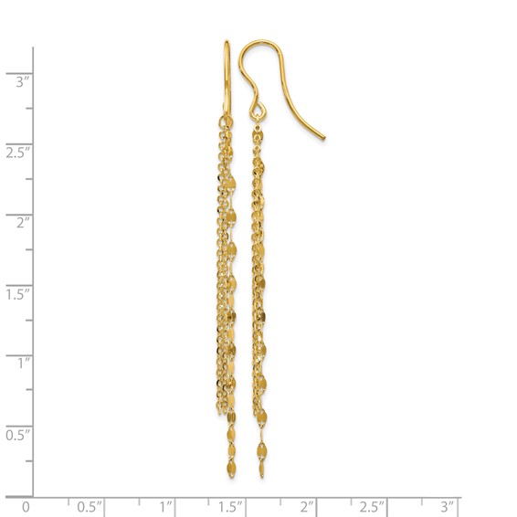 Leslie's 14K Polished Tassel Dangle Shephard Hook Earrings