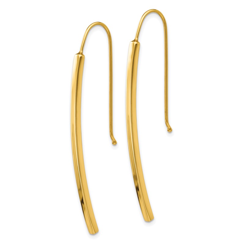 14K Polished Dangle Bar Earrings