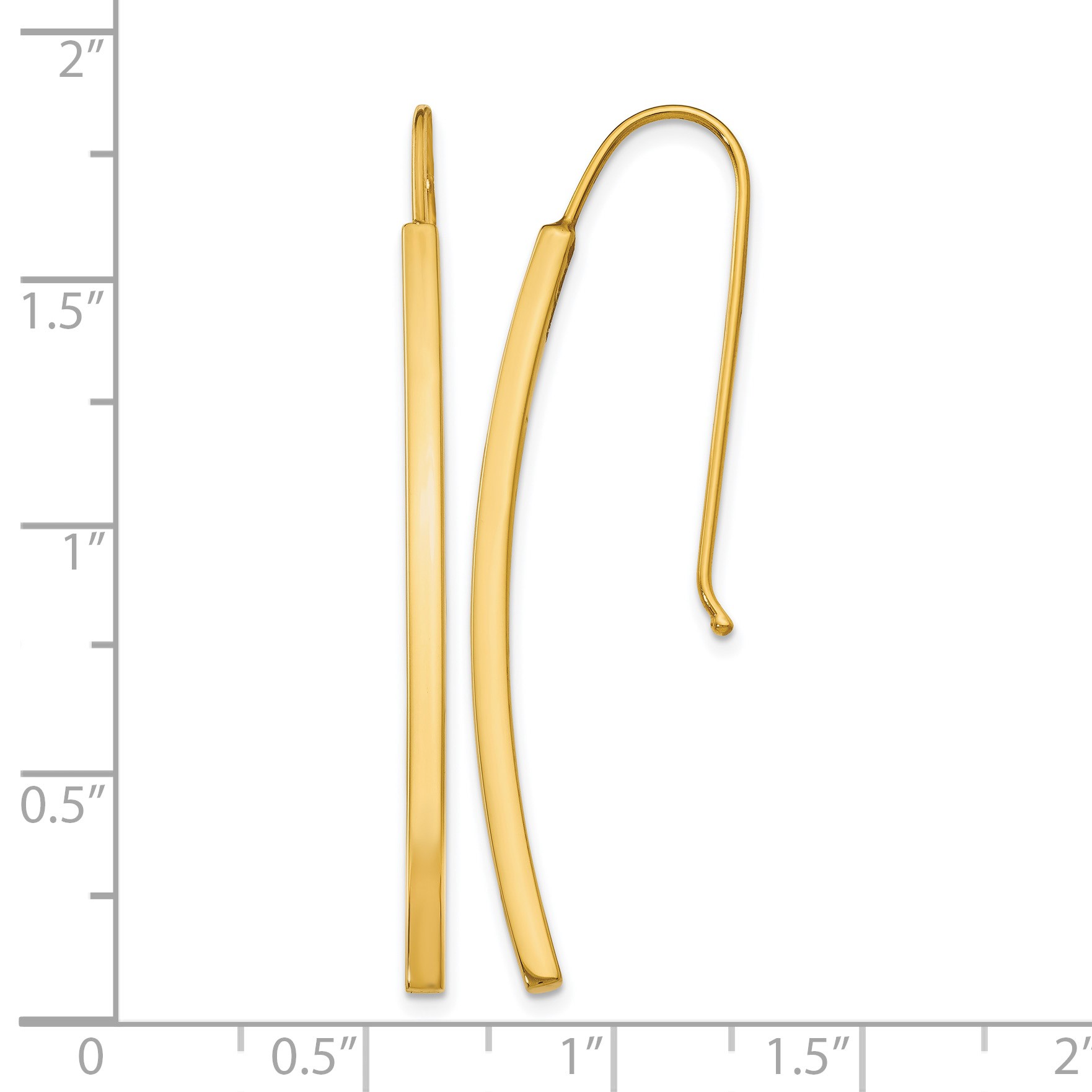 Gold Curved Bar Drop Earrings