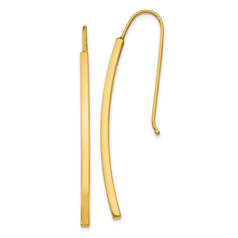 14K Polished Dangle Bar Earrings