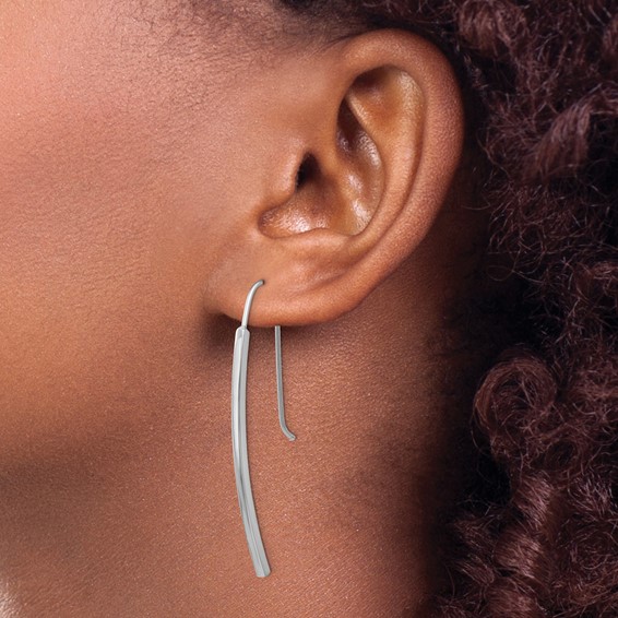 Leslie's Gold Polished Bar Drop Earrings