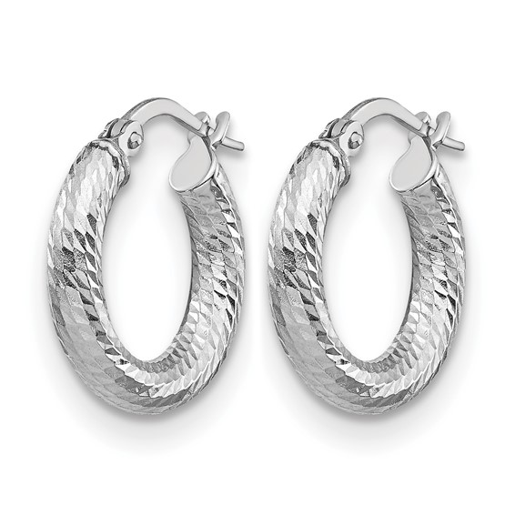 Leslie's Gold Polished and Diamond-cut Hoop Earrings