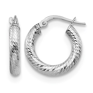 Leslie's Gold Polished and Diamond-cut Hoop Earrings