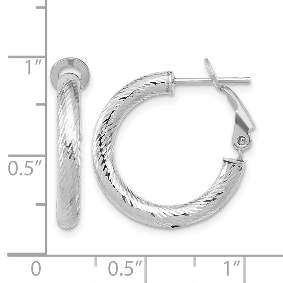 Leslie's Gold Polished and Diamond-cut Hinged Hoop Earrings