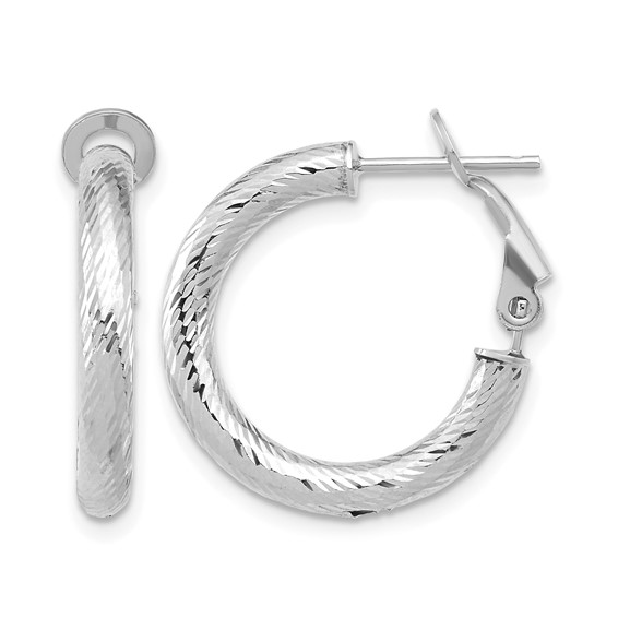 Leslie's Gold Polished and Diamond-cut Hinged Hoop Earrings