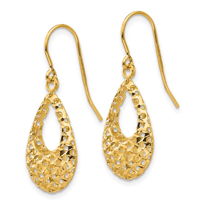 14K D/C Shepherd Hook Earrings
