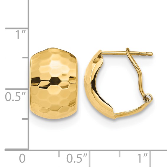 Leslie's 14K Polished Hammered Omega Back Earrings