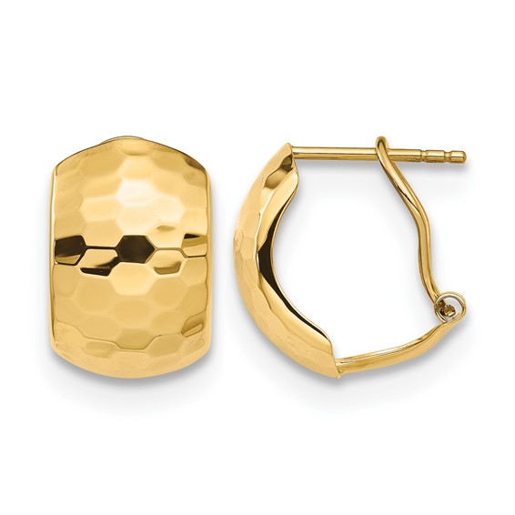 Leslie's 14K Polished Hammered Omega Back Earrings