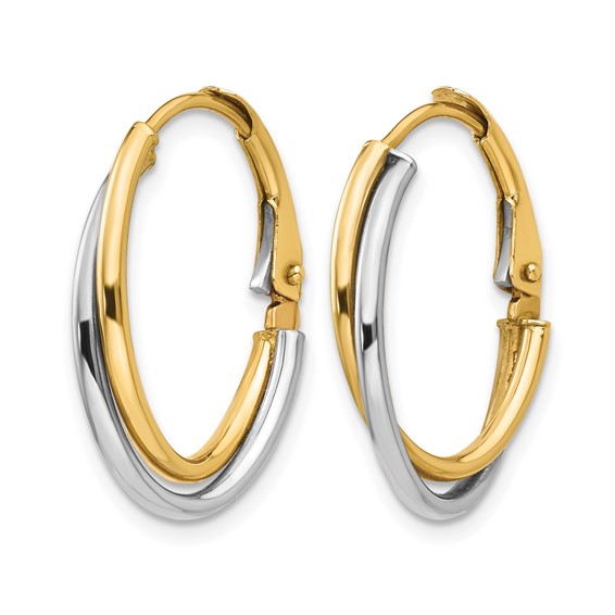Leslie's 14K Two-tone Polished Hoop Earrings