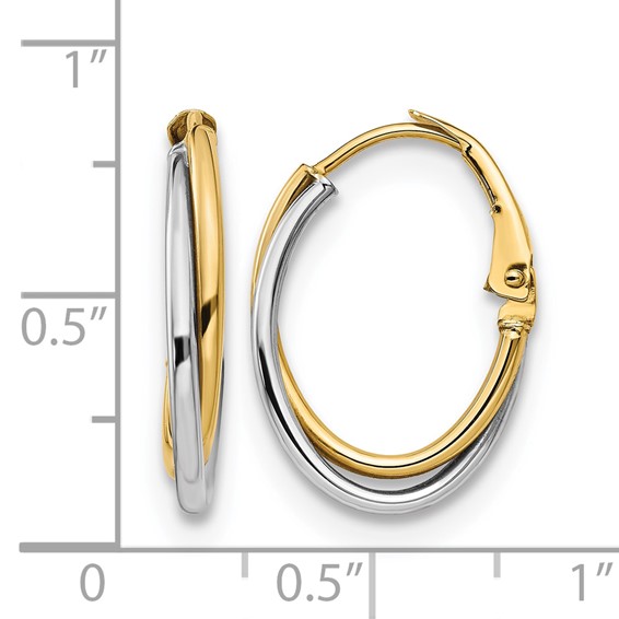 Leslie's 14K Two-tone Polished Hoop Earrings