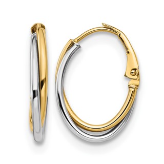 Leslie's 14K Two-tone Polished Hoop Earrings