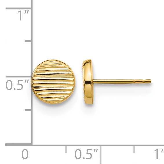 Leslie's Gold Polished and Grooved Post Earrings