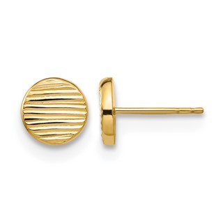 Leslie's Gold Polished and Grooved Post Earrings