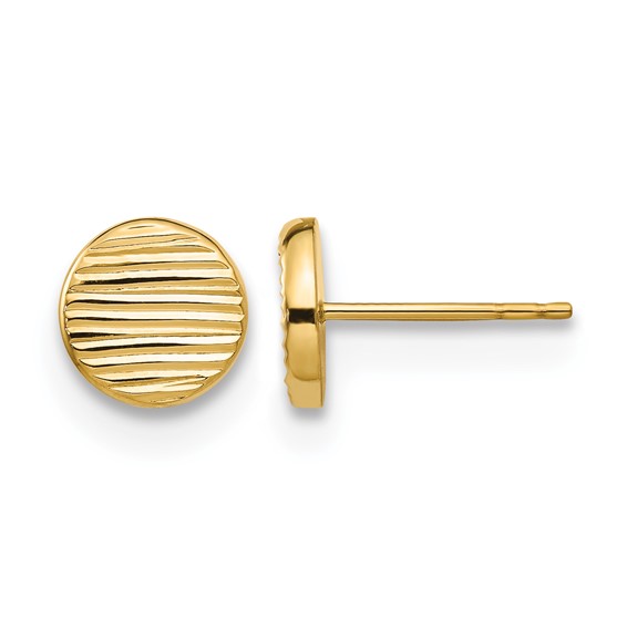 Leslie's Gold Polished and Grooved Post Earrings