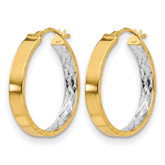 Leslie's Gold with Rhodium Polished and D/C Hoop Earrings