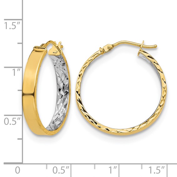 Leslie's Gold with Rhodium Polished and D/C Hoop Earrings