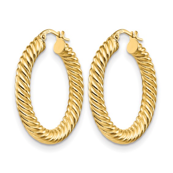 Leslie's 14K Polished Twisted Hoop Earrings